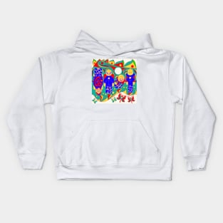 the dream team in ecopop mandala tattoo pattern Kids Hoodie